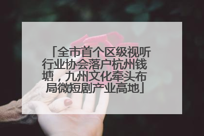 全市首个区级视听行业协会落户杭州钱塘，九州文化牵头布局微短剧产业高地