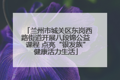兰州市城关区东岗西路街道开展八段锦公益课程 点亮“银发族”健康活力生活