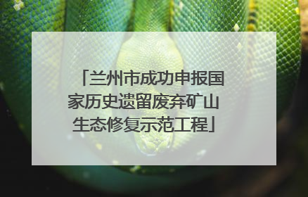 兰州市成功申报国家历史遗留废弃矿山生态修复示范工程