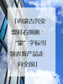 内蒙古兴安盟科右前旗：“蒙”字标引领农畜产品走向全国