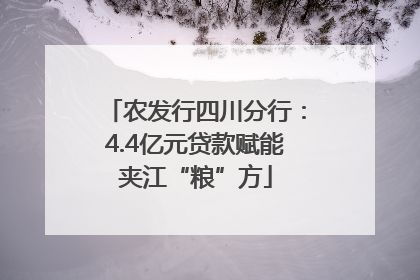 农发行四川分行：4.4亿元贷款赋能夹江“粮”方