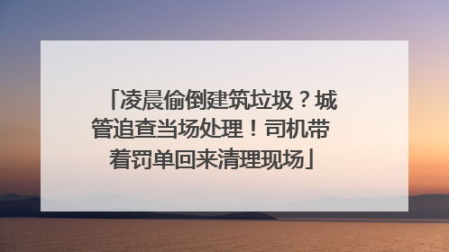 凌晨偷倒建筑垃圾？城管追查当场处理！司机带着罚单回来清理现场
