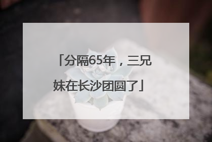 分隔65年，三兄妹在长沙团圆了