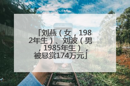 刘燕（女，1982年生）、刘波（男，1985年生），被悬赏174万元