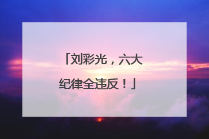刘彩光，六大纪律全违反！