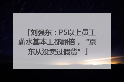 刘强东：P5以上员工薪水基本上都翻倍，“京东从没卖过假货”