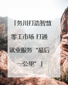 务川打造智慧零工市场 打通就业服务“最后一公里”