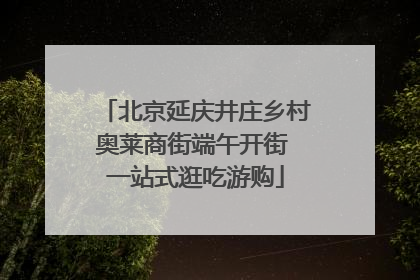 北京延庆井庄乡村奥莱商街端午开街 一站式逛吃游购