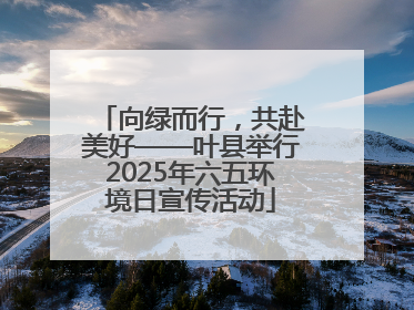 向绿而行，共赴美好——叶县举行2025年六五环境日宣传活动