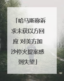 哈马斯称诉求未获以方回应 对美方加沙停火提案感到失望