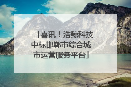 喜讯！浩鲸科技中标邯郸市综合城市运营服务平台