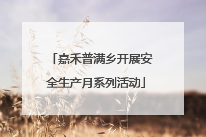 嘉禾普满乡开展安全生产月系列活动