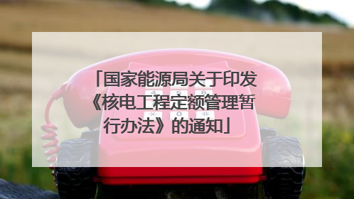 国家能源局关于印发《核电工程定额管理暂行办法》的通知