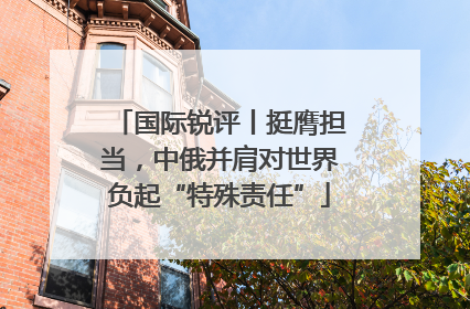 国际锐评丨挺膺担当，中俄并肩对世界负起“特殊责任”
