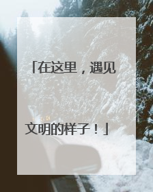 在这里，遇见文明的样子！