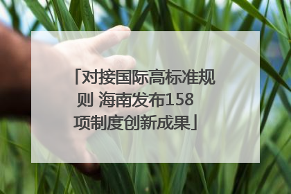 对接国际高标准规则 海南发布158项制度创新成果
