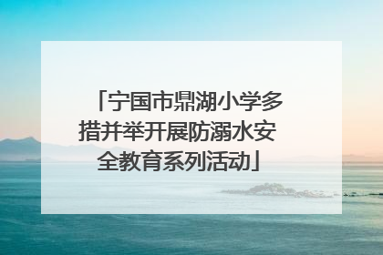 宁国市鼎湖小学多措并举开展防溺水安全教育系列活动