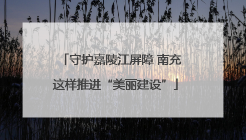 守护嘉陵江屏障 南充这样推进“美丽建设”