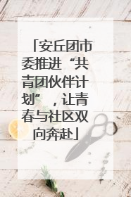 安丘团市委推进“共青团伙伴计划”，让青春与社区双向奔赴