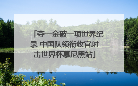 夺一金破一项世界纪录 中国队领衔收官射击世界杯慕尼黑站