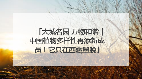 大城名园 万物和谐｜中国植物多样性再添新成员！它只在西藏墨脱