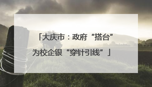 大庆市：政府“搭台”为校企银“穿针引线”