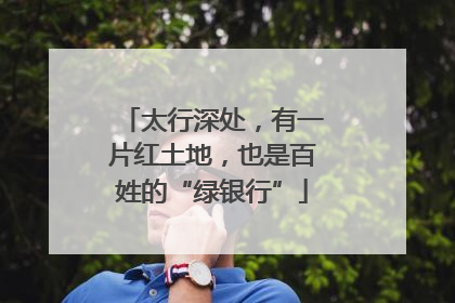太行深处，有一片红土地，也是百姓的“绿银行”