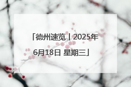 德州速览丨2025年6月18日 星期三