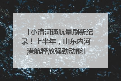 小清河通航量刷新纪录！上半年，山东内河港航释放强劲动能