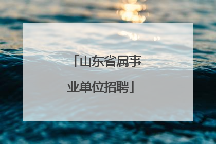 山东省属事业单位招聘