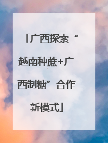 广西探索“越南种蔗+广西制糖”合作新模式