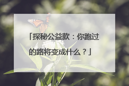 探秘公益款：你跑过的路将变成什么？