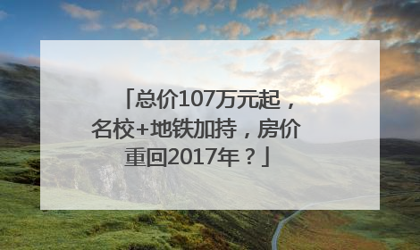 总价107万元起，名校+地铁加持，房价重回2017年？