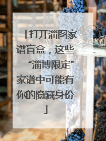 打开淄图家谱盲盒，这些“淄博限定”家谱中可能有你的隐藏身份