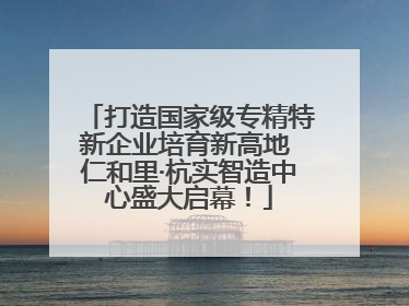 打造国家级专精特新企业培育新高地 仁和里·杭实智造中心盛大启幕！