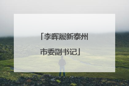 李晖履新泰州市委副书记