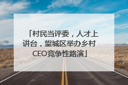 村民当评委，人才上讲台，望城区举办乡村CEO竞争性路演