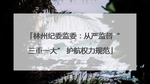 林州纪委监委：从严监督“三重一大” 护航权力规范