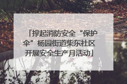 撑起消防安全“保护伞”杨园街道柴东社区开展安全生产月活动