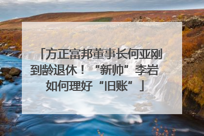 方正富邦董事长何亚刚到龄退休！“新帅”李岩如何理好“旧账”