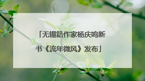 无锡籍作家杨庆鸣新书《流年微风》发布