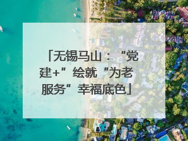 无锡马山：“党建+”绘就“为老服务”幸福底色