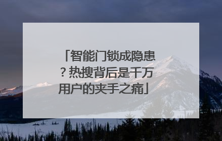 智能门锁成隐患？热搜背后是千万用户的夹手之痛
