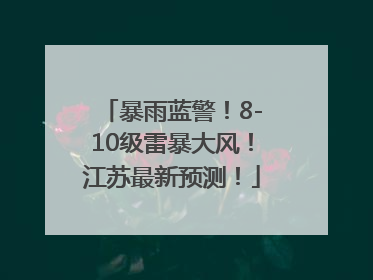 暴雨蓝警！8-10级雷暴大风！江苏最新预测！