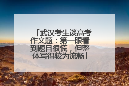 武汉考生谈高考作文题：第一眼看到题目很慌，但整体写得较为流畅