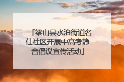 梁山县水泊街道名仕社区开展中高考静音倡议宣传活动