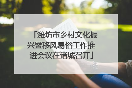 潍坊市乡村文化振兴暨移风易俗工作推进会议在诸城召开