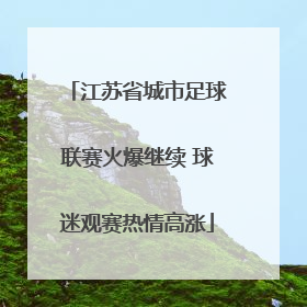 江苏省城市足球联赛火爆继续 球迷观赛热情高涨