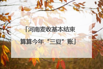 河南麦收基本结束 算算今年“三夏”账