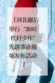 河北廊坊举行“新时代好少年”先进事迹现场发布活动